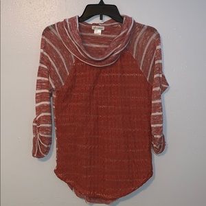 Stripes and lace sweater